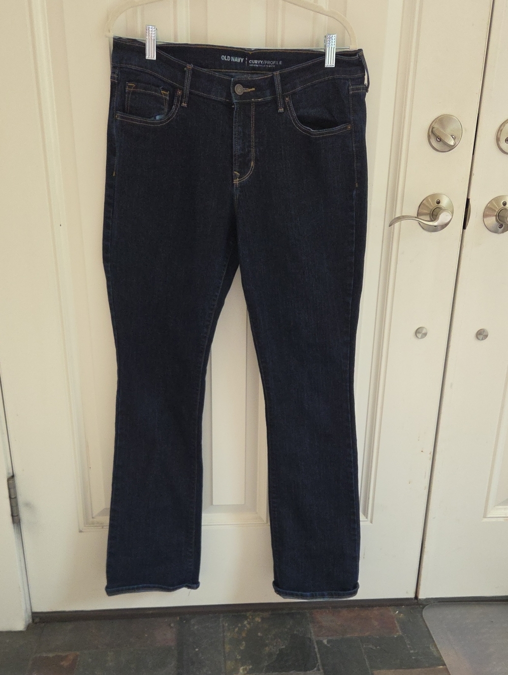 Old Navy Curvy Profile Midrise Dark Blue Jeans Size 12 Long